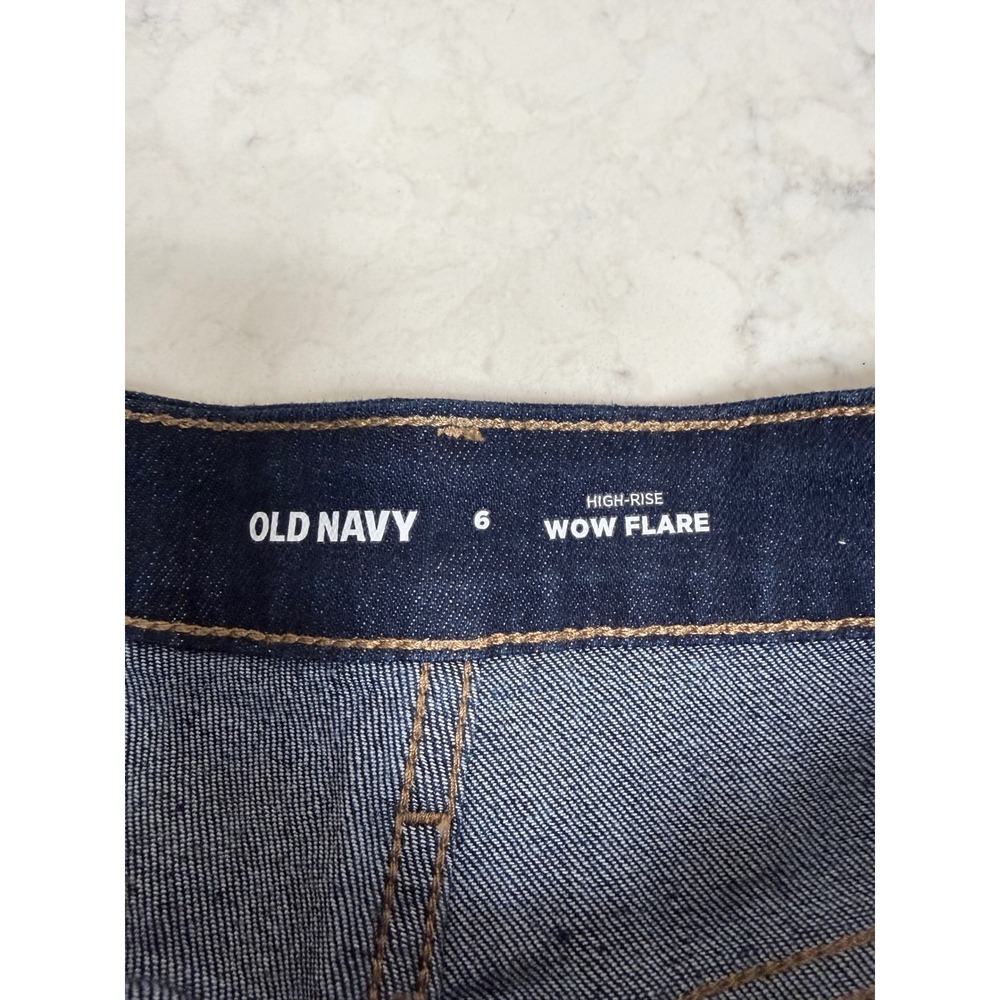 Old Navy‎ Women's Size 6 High Rise Wow Flare Dark Wash Jeans NWT - Picture 3 of 10